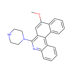 COc1cc2c(N3CCNCC3)nc3ccccc3c2c2ccccc12 ZINC000013742152