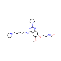 COc1cc2c(NCCCCCN3CCCC3)nc(N3CCCC3)nc2cc1OCCNC=O ZINC000473124809