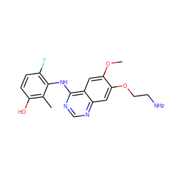 COc1cc2c(Nc3c(F)ccc(O)c3C)ncnc2cc1OCCN ZINC000653848792