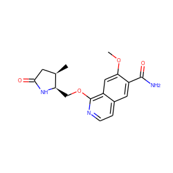 COc1cc2c(OC[C@H]3NC(=O)C[C@H]3C)nccc2cc1C(N)=O ZINC001772637400