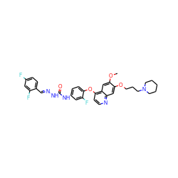 COc1cc2c(Oc3ccc(NC(=O)N/N=C/c4ccc(F)cc4F)cc3F)ccnc2cc1OCCCN1CCCCC1 ZINC000096283545