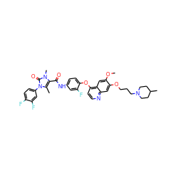 COc1cc2c(Oc3ccc(NC(=O)c4c(C)n(-c5ccc(F)c(F)c5)c(=O)n4C)cc3F)ccnc2cc1OCCCN1CCC(C)CC1 ZINC000474603886