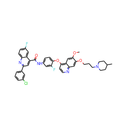 COc1cc2c(Oc3ccc(NC(=O)c4cc(-c5cccc(Cl)c5)nc5ccc(F)cc45)cc3F)ccnc2cc1OCCCN1CCC(C)CC1 ZINC000096271512