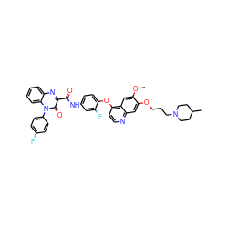 COc1cc2c(Oc3ccc(NC(=O)c4nc5ccccc5n(-c5ccc(F)cc5)c4=O)cc3F)ccnc2cc1OCCCN1CCC(C)CC1 ZINC001772609026