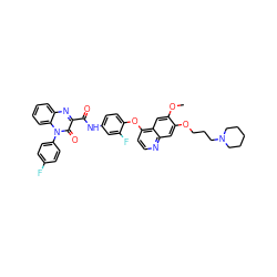 COc1cc2c(Oc3ccc(NC(=O)c4nc5ccccc5n(-c5ccc(F)cc5)c4=O)cc3F)ccnc2cc1OCCCN1CCCCC1 ZINC001772614168