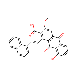 COc1cc2c(c(/C=C/c3cccc4ccccc34)c1C(=O)O)C(=O)c1c(O)cccc1C2=O ZINC000028825671