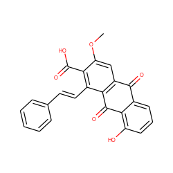 COc1cc2c(c(/C=C/c3ccccc3)c1C(=O)O)C(=O)c1c(O)cccc1C2=O ZINC000028825670