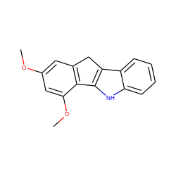 COc1cc2c(c(OC)c1)-c1[nH]c3ccccc3c1C2 ZINC000045349254