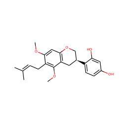 COc1cc2c(c(OC)c1CC=C(C)C)C[C@H](c1ccc(O)cc1O)CO2 ZINC000005854524