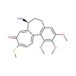 COc1cc2c(c(OC)c1OC)-c1ccc(SC)c(=O)cc1[C@@H](N)CC2 ZINC000001735168