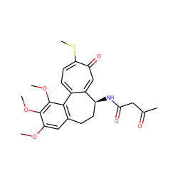 COc1cc2c(c(OC)c1OC)-c1ccc(SC)c(=O)cc1[C@@H](NC(=O)CC(C)=O)CC2 ZINC000029472259