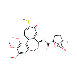 COc1cc2c(c(OC)c1OC)-c1ccc(SC)c(=O)cc1[C@@H](OC(=O)[C@@]13CC[C@@](C)(C(=O)O1)C3(C)C)CC2 ZINC000029464637