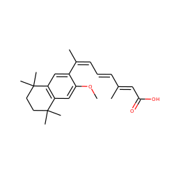 COc1cc2c(cc1/C(C)=C\C=C\C(C)=C\C(=O)O)C(C)(C)CCC2(C)C ZINC000013757372