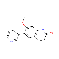 COc1cc2c(cc1-c1cccnc1)CCC(=O)N2 ZINC000095554649