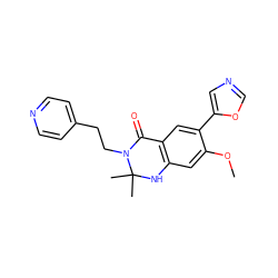 COc1cc2c(cc1-c1cnco1)C(=O)N(CCc1ccncc1)C(C)(C)N2 ZINC000028529378