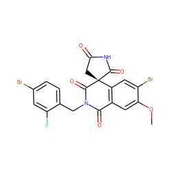 COc1cc2c(cc1Br)[C@]1(CC(=O)NC1=O)C(=O)N(Cc1ccc(Br)cc1F)C2=O ZINC000026165290