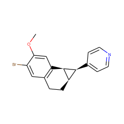 COc1cc2c(cc1Br)CC[C@@H]1[C@H](c3ccncc3)[C@H]21 ZINC000013741597