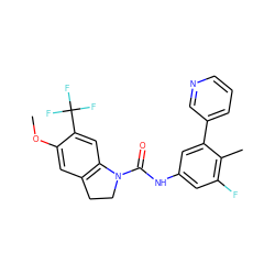 COc1cc2c(cc1C(F)(F)F)N(C(=O)Nc1cc(F)c(C)c(-c3cccnc3)c1)CC2 ZINC000013806171