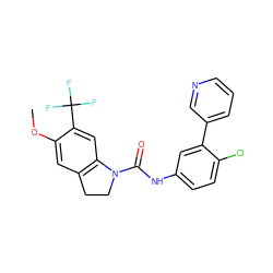 COc1cc2c(cc1C(F)(F)F)N(C(=O)Nc1ccc(Cl)c(-c3cccnc3)c1)CC2 ZINC000000838873