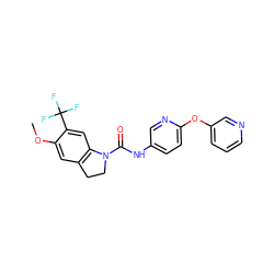 COc1cc2c(cc1C(F)(F)F)N(C(=O)Nc1ccc(Oc3cccnc3)nc1)CC2 ZINC000013806175