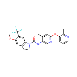 COc1cc2c(cc1C(F)(F)F)N(C(=O)Nc1cnc(Oc3cccnc3C)cc1C)CC2 ZINC000029489312