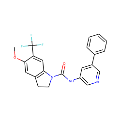 COc1cc2c(cc1C(F)(F)F)N(C(=O)Nc1cncc(-c3ccccc3)c1)CC2 ZINC000013806104