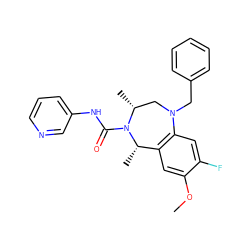 COc1cc2c(cc1F)N(Cc1ccccc1)C[C@@H](C)N(C(=O)Nc1cccnc1)[C@H]2C ZINC001772600506