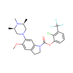 COc1cc2c(cc1N1C[C@H](C)N(C)[C@H](C)C1)N(C(=O)Oc1cccc(C(F)(F)F)c1Cl)CC2 ZINC000028524691