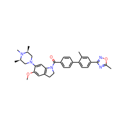 COc1cc2c(cc1N1C[C@H](C)N(C)[C@H](C)C1)N(C(=O)c1ccc(-c3ccc(-c4noc(C)n4)cc3C)cc1)CC2 ZINC000028524739