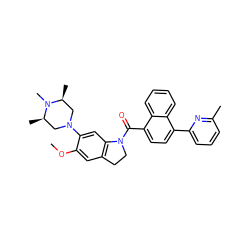 COc1cc2c(cc1N1C[C@H](C)N(C)[C@H](C)C1)N(C(=O)c1ccc(-c3cccc(C)n3)c3ccccc13)CC2 ZINC000028522555