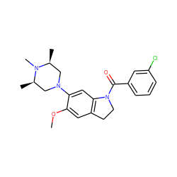 COc1cc2c(cc1N1C[C@H](C)N(C)[C@H](C)C1)N(C(=O)c1cccc(Cl)c1)CC2 ZINC000028522551