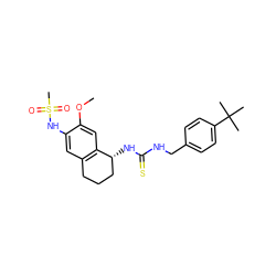 COc1cc2c(cc1NS(C)(=O)=O)CCC[C@H]2NC(=S)NCc1ccc(C(C)(C)C)cc1 ZINC000040914713