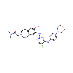 COc1cc2c(cc1Nc1ncc(Cl)c(Nc3ccc(N4CCOCC4)cc3)n1)CCN(CC(=O)N(C)C)CC2 ZINC000066258459