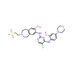 COc1cc2c(cc1Nc1ncc(Cl)c(Nc3ccc(N4CCOCC4)cc3OC)n1)CCN(CCS(C)(=O)=O)CC2 ZINC000066252816