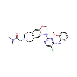 COc1cc2c(cc1Nc1ncc(Cl)c(Nc3ccccc3OC)n1)CCN(CC(=O)N(C)C)CC2 ZINC000066258460