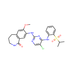 COc1cc2c(cc1Nc1ncc(Cl)c(Nc3ccccc3S(=O)(=O)C(C)C)n1)C(=O)NCCC2 ZINC000473134367