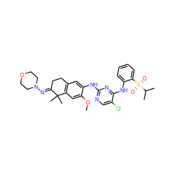 COc1cc2c(cc1Nc1ncc(Cl)c(Nc3ccccc3S(=O)(=O)C(C)C)n1)CC/C(=N\N1CCOCC1)C2(C)C ZINC000653722892