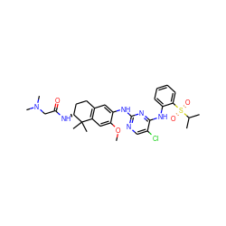 COc1cc2c(cc1Nc1ncc(Cl)c(Nc3ccccc3S(=O)(=O)C(C)C)n1)CC[C@@H](NC(=O)CN(C)C)C2(C)C ZINC000653728698