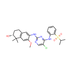 COc1cc2c(cc1Nc1ncc(Cl)c(Nc3ccccc3S(=O)(=O)C(C)C)n1)CC[C@@H](O)C2(C)C ZINC000653727789