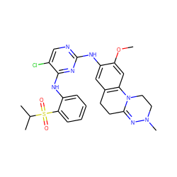 COc1cc2c(cc1Nc1ncc(Cl)c(Nc3ccccc3S(=O)(=O)C(C)C)n1)CCC1=NN(C)CCN12 ZINC000644155168