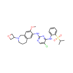 COc1cc2c(cc1Nc1ncc(Cl)c(Nc3ccccc3S(=O)(=O)C(C)C)n1)CCCN(C1COC1)C2 ZINC000473132757