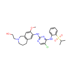 COc1cc2c(cc1Nc1ncc(Cl)c(Nc3ccccc3S(=O)(=O)C(C)C)n1)CCCN(CCO)C2 ZINC000473136112