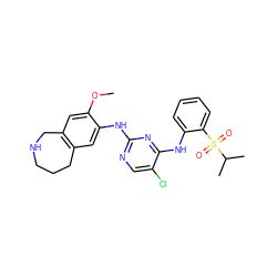 COc1cc2c(cc1Nc1ncc(Cl)c(Nc3ccccc3S(=O)(=O)C(C)C)n1)CCCNC2 ZINC000473135215