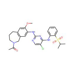 COc1cc2c(cc1Nc1ncc(Cl)c(Nc3ccccc3S(=O)(=O)C(C)C)n1)CN(C(C)=O)CCC2 ZINC000473135649