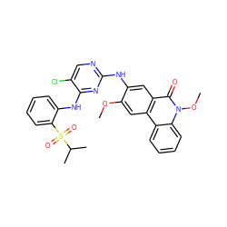 COc1cc2c(cc1Nc1ncc(Cl)c(Nc3ccccc3S(=O)(=O)C(C)C)n1)c(=O)n(OC)c1ccccc21 ZINC001772640776