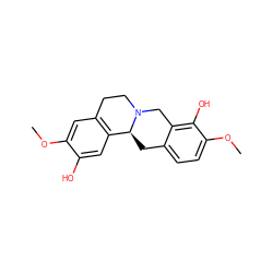 COc1cc2c(cc1O)[C@@H]1Cc3ccc(OC)c(O)c3CN1CC2 ZINC000028465419