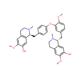 COc1cc2c(cc1O)[C@H](Cc1ccc(Oc3cc(C[C@@H]4c5cc(O)c(OC)cc5CCN4C)ccc3OC)cc1)N(C)CC2 ZINC000044351713