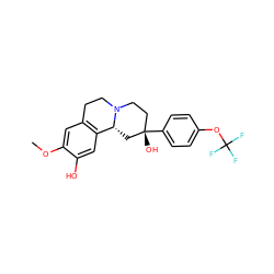 COc1cc2c(cc1O)[C@H]1C[C@@](O)(c3ccc(OC(F)(F)F)cc3)CCN1CC2 ZINC000095589901