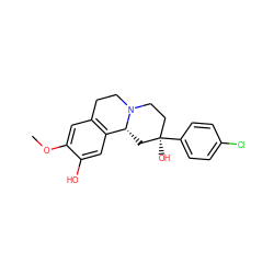 COc1cc2c(cc1O)[C@H]1C[C@](O)(c3ccc(Cl)cc3)CCN1CC2 ZINC000095587125