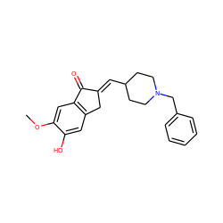 COc1cc2c(cc1O)C/C(=C\C1CCN(Cc3ccccc3)CC1)C2=O ZINC000653873841